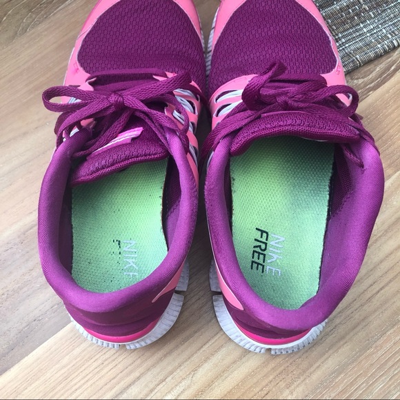 Women's Nike Free 5.0+ Raspberry Running Shoes 7.5 - Picture 10 of 13